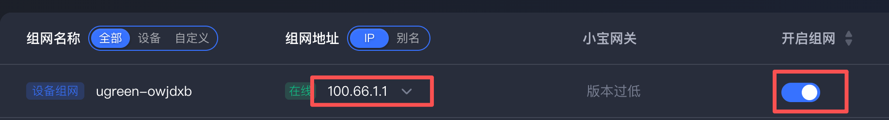 异地组网 IP